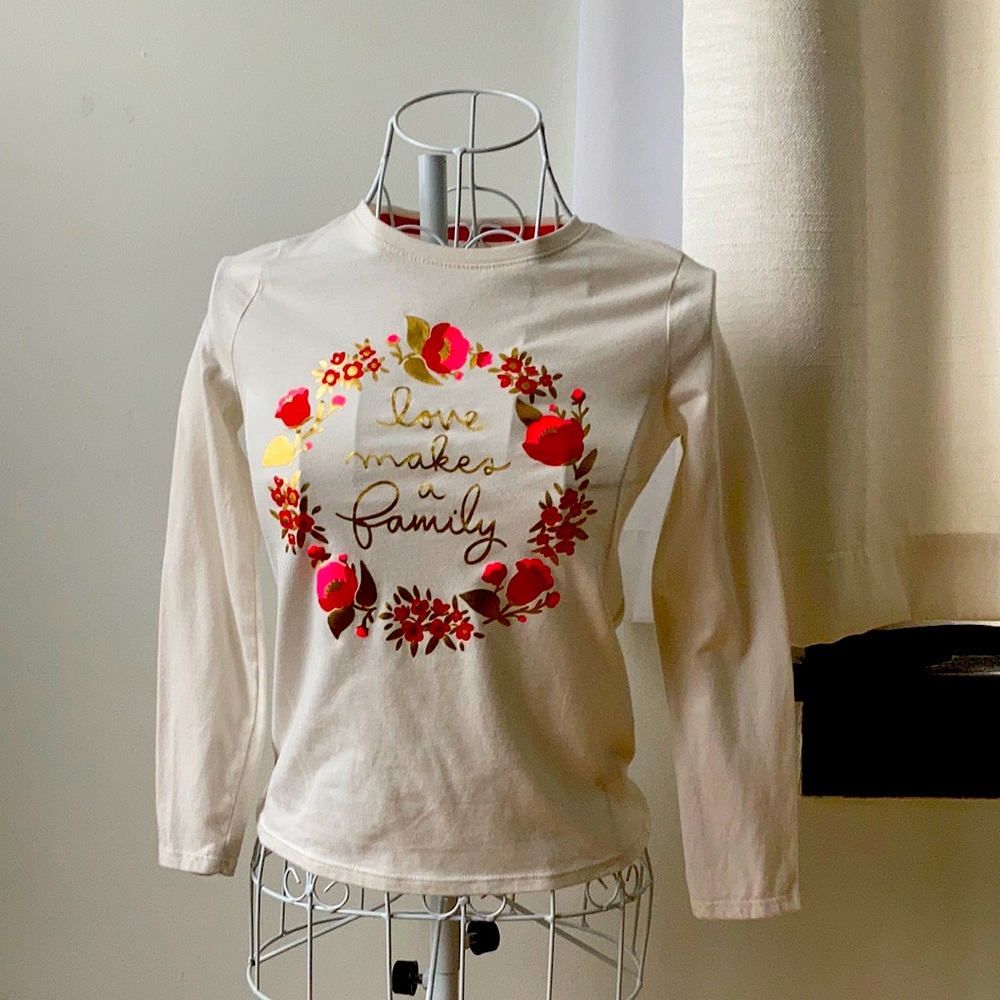 Cat & Jack Long Sleeve Off White Shirt